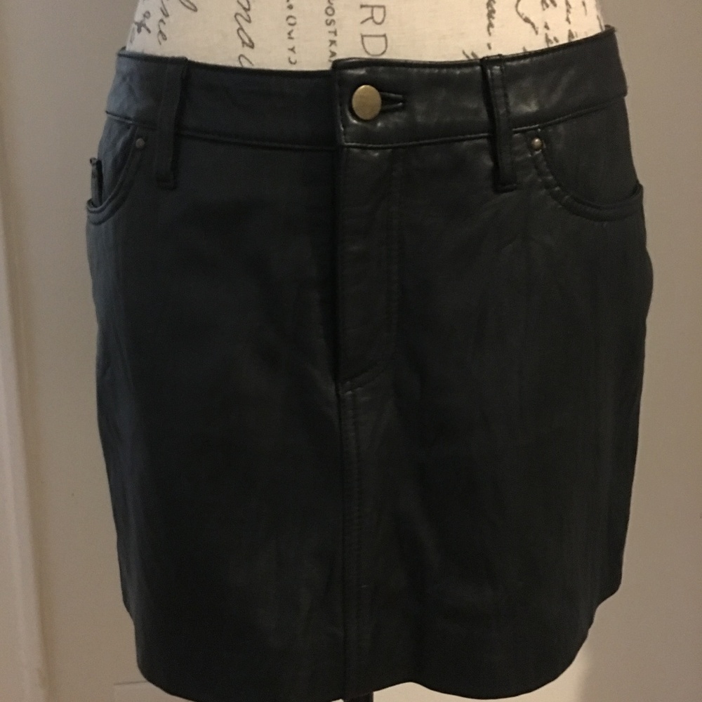 Black Leather Mini Skirt
